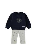 Babybol Baby Girl Heart Sweater and Legging Set, Navy image