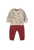 Babybol Baby Boy Animal Sweater and Jogger Set, Cream image