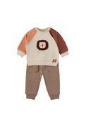 Babybol Baby Boy Animal Sweater and Jogger Set, Cream image