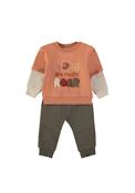 Babybol Baby Boy Roarsome Sweater and Jogger Set, Orange image