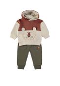 Babybol Baby Boy Tiger Hoodie and Jogger Set, Orange image
