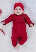 Emile Et Rose Girl Khloe Tartan Romper and Hat Set, Red image