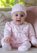 Emile Et Rose Girl Matilda Babygrow and Hat Set, Pink image