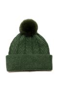 Peace Of Mind Charlotte Herringbone Bobble Beanie, Green image