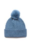 Peace Of Mind Charlotte Herringbone Bobble Beanie, Blue image