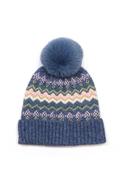 Peace Of Mind Sofia Chevron Bobble Beanie, Blue image