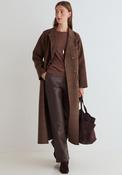 Yerse Ryno Wool Blend Check Long Coat, Brown image