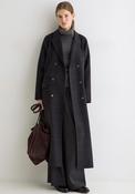 Yerse Ryno Wool Blend Check Long Coat, Black image