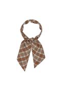 Yerse Masson Silk Check Neck Scarf, Brown image