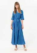 Surkana Striped Satin Shirt Midi Dress, Blue image