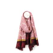 Peace of Mind Ginkgo Leaf Print Scarf, Pink