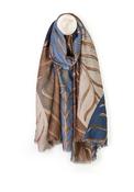 Peace Of Mind Willow Oversize Leaf Print Scarf, Blue image