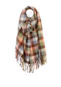 Peace Of Mind Jessica Check Print Scarf, Brown Multi image