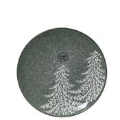 Kaemingk Snowy Trees Breakfast Plate, Green