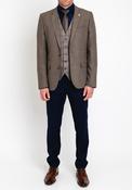 6th Sense Olive Check Three Piece Suit, Major image