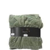 Kaemingk Snowflake and Star Faux Fur Throw, Green image