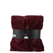 Kaemingk Snowflake Glitter Fur Throw, Burgundy image