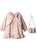 Ebita Baby Girl Long Sleeve Dress and Gilet Set, Pink image
