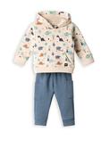 Hashtag Baby Boy Dino Hoodie and Jogger Set, Beige image