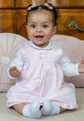 Emile Et Rose Girl Mitzi Long Sleeve Pinafore Dress, Pink image