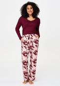 Lingadore Long Sleeve Floral Pyjama Set, Wine image