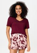Lingadore Floral Short Pyjama Set, Wine image