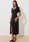 The 8th Sign Harriet Boucle Belted Midi Dress, Black image