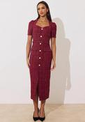 The 8th Sign Harriet Boucle Belted Midi Dress, Pink image
