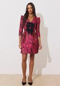 The 8th Sign Veronica Jacquard Detail Mini Dress, Pink Multi image