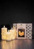Newgrange Living Set Of 3 Wax LED Candles with String Lights, Cinnamon &amp; Vanilla image