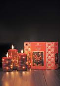 Newgrange Living Set Of 3 Wax LED Candles with String Lights, Mulled Wine image