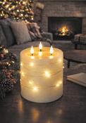 Newgrange Living Wax LED Candles with String Lights, Cinnamon &amp; Vanilla image