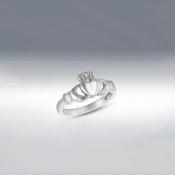 9 Carat Gold Collection Claddagh Ring, Silver image