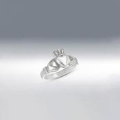 9 Carat Gold Collection Chunky Claddagh Ring, Silver image