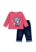 Guess Baby Girl Top and Jean Set, Pink image