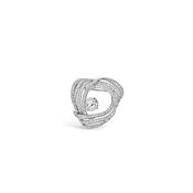 Absolute CZ Swoop Brooch, Silver