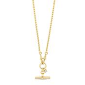Absolute CZ T-Bar Charm Necklace, Gold image