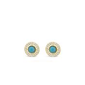 Absolute Turquoise Halo Stud Earrings, Gold image