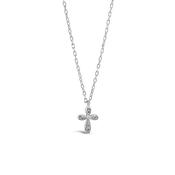 Absolute Kids CZ Cross Necklace, Silver image