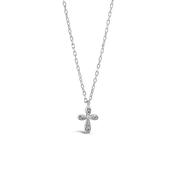 Absolute Kids CZ Cross Necklace, Silver image