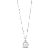 Absolute Kids CZ Pearl Pendant Necklace, Silver image