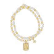 Absolute North Star Pendant Pearl Beaded Set of 2 Bracelets, Gold image