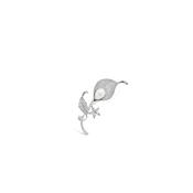 Absolute Pearl Flower Brooch, Silver