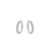 Absolute Sparkly Chunky Large Hoop Earrings, Silver