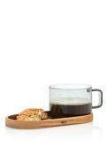 AdHoc Impact Glass Cup &amp; Wooden Tray Set image