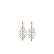 Angela D’Arcy Silver Leaf CZ Spike Earrings, Gold image