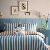 Appletree Eloise Stripe Cotton Duvet Cover Set, Teal Blue