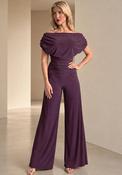 Atom Label Carbon Off The Shoulder Jumpsuit, Blackcurrant Purple image