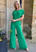 Atom Label Carbon Off The Shoulder Jumpsuit, Green image