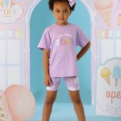 A Dee Girls Sophia Ice Cream Tee and Short Set, Purple